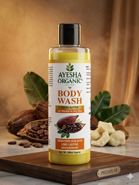 Ayesha Organic Cocoa Butter Body Wash – For Normal to Dry Skin