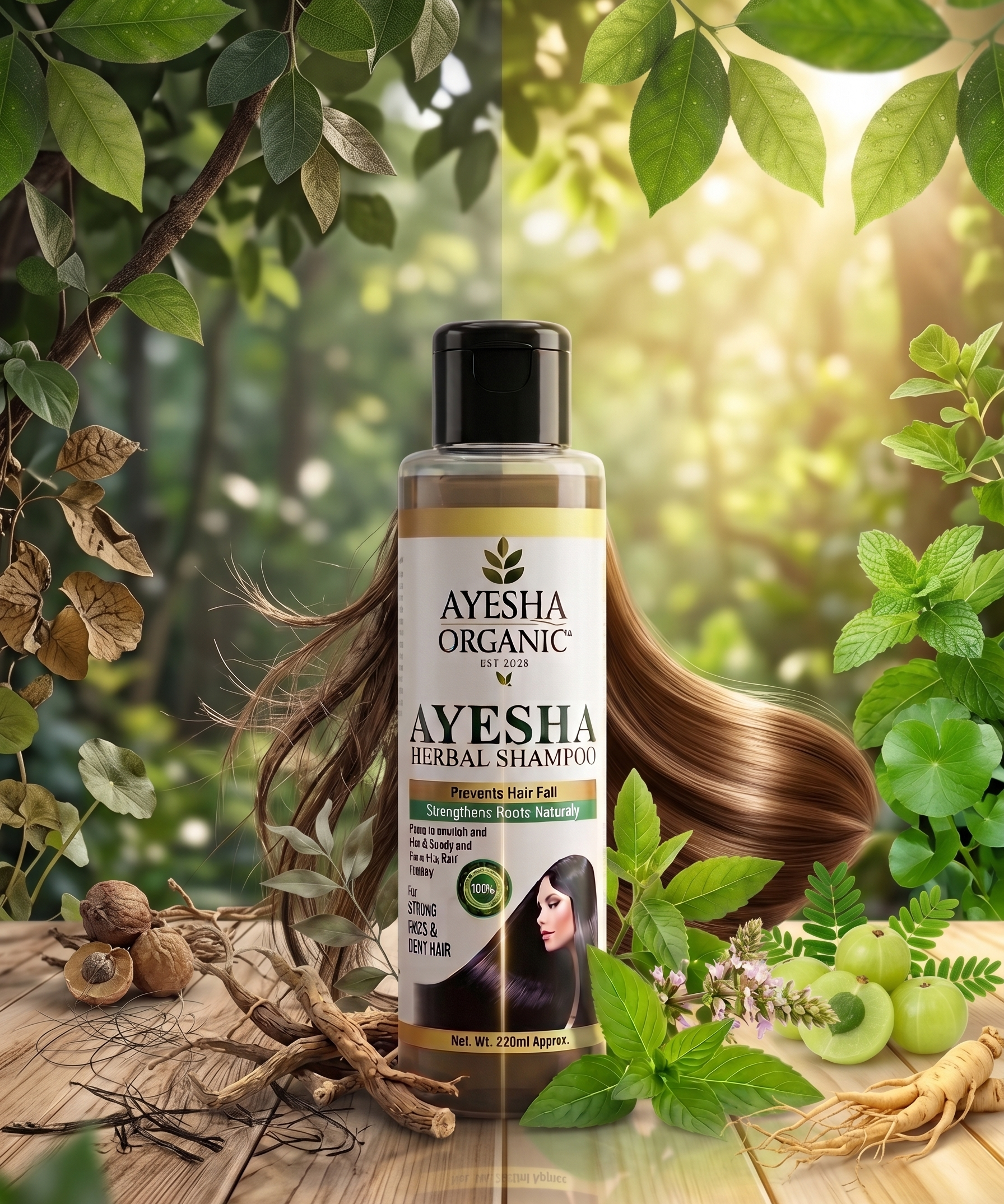 Ayesha Organic Herbal Shampoo – Anti Hair Fall & Strong Roots