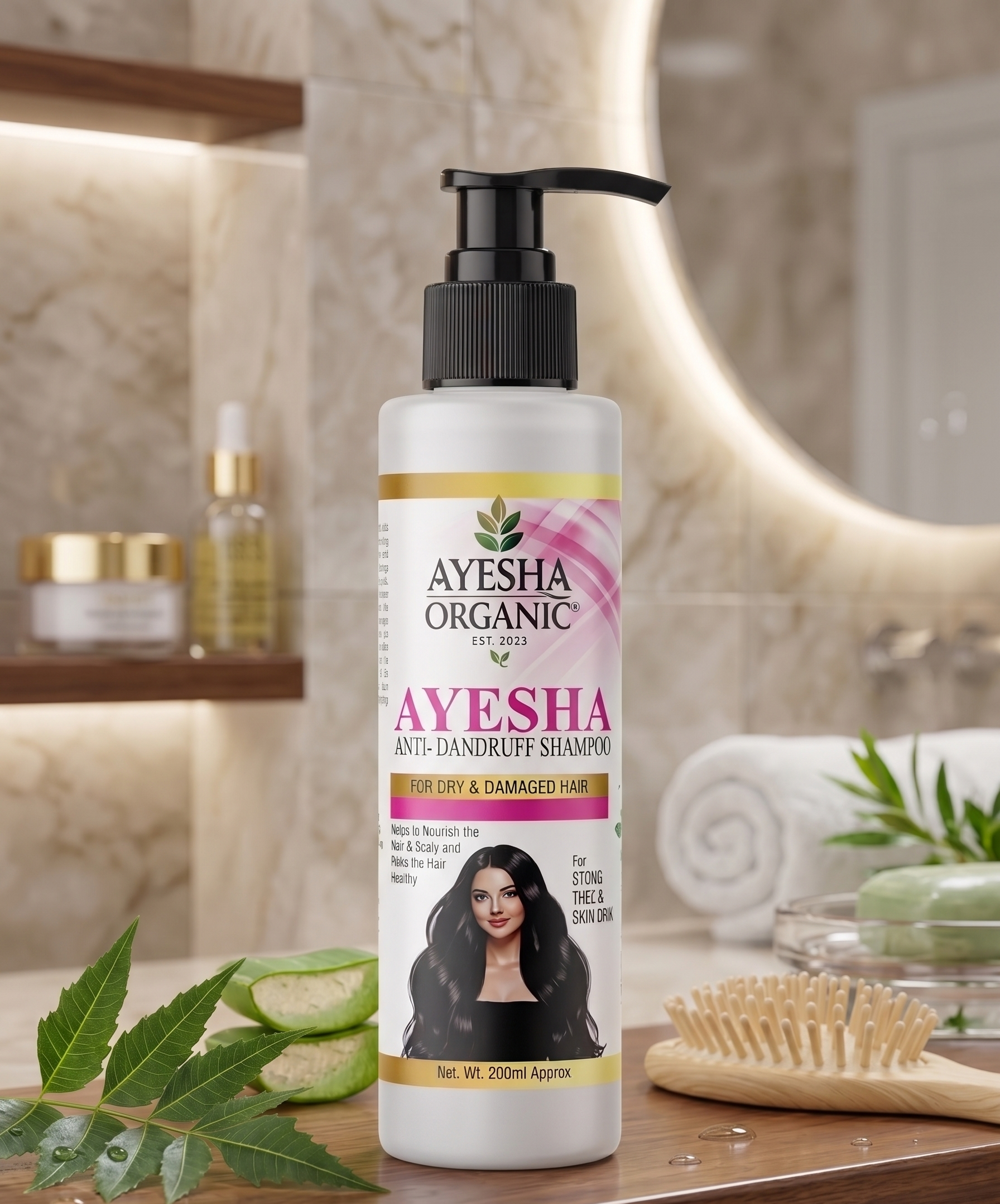 Ayesha Organic Anti-Dandruff Shampoo | For Dry & Damaged Hair