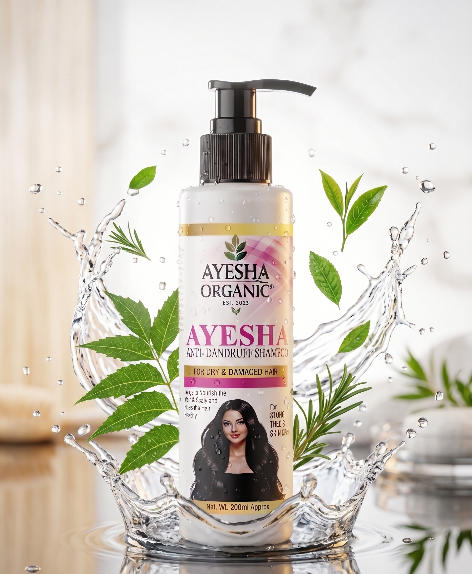 Ayesha Organic Anti-Dandruff Shampoo | For Dry & Damaged Hair