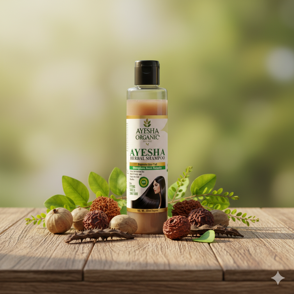 Ayesha Organic Herbal Shampoo – Anti Hair Fall & Strong Roots