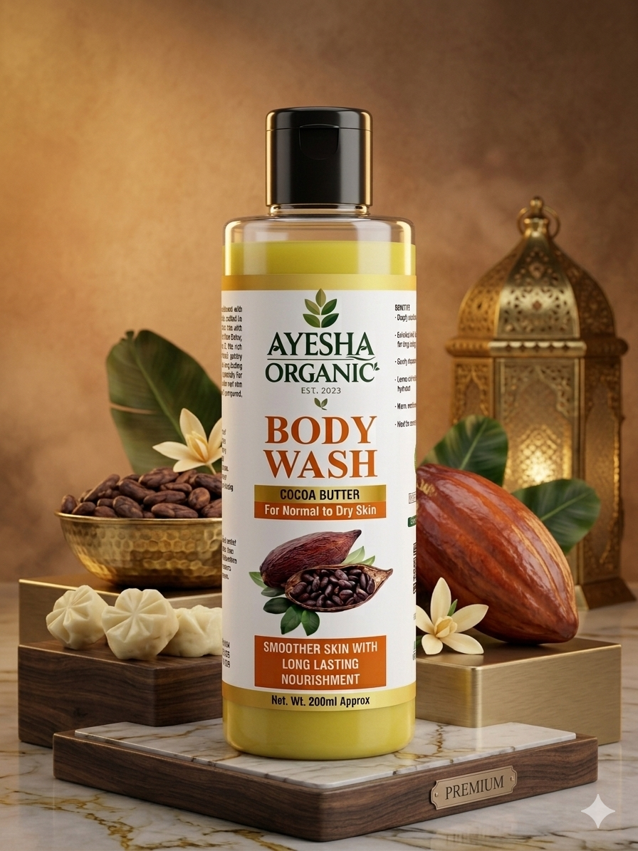 Ayesha Organic Cocoa Butter Body Wash – For Normal to Dry Skin