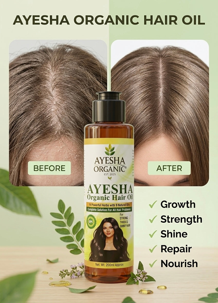 Ayesha Organic Hair Oil – Kamzor Baalon Ko Phir Se Zinda Aur Mazboot Banaye