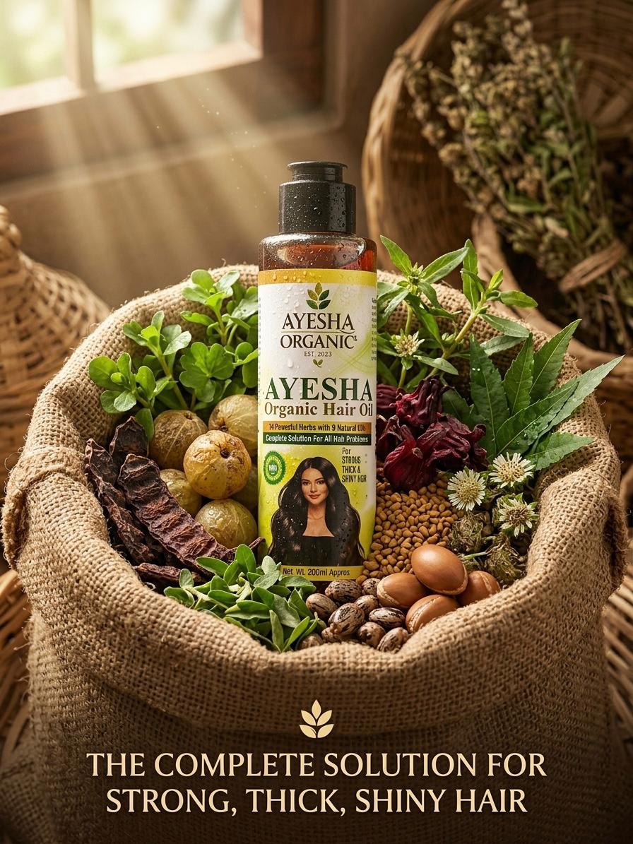 Ayesha Organic Hair Oil – Kamzor Baalon Ko Phir Se Zinda Aur Mazboot Banaye
